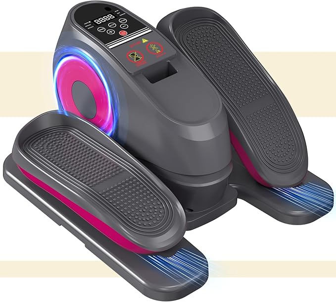 Under Desk Elliptical Machine, Electric Exerciser Pro with 16 Adjustable Speed, Quiet and Fully Assembled with Remote Control & Non-Slip Foot Straps Grey