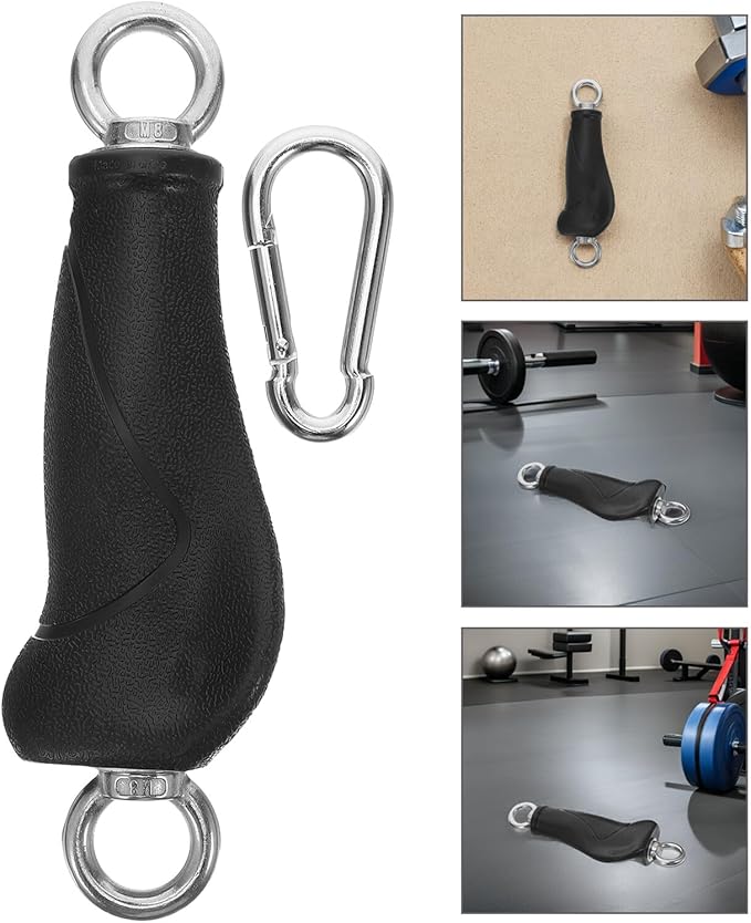 2pcs Gym Cable Handles Fitness Equipment Grip Attachment for Pull and Resistance Bands, Ergonomic Double Ring Compact Grip for Strength Training and Home Workout