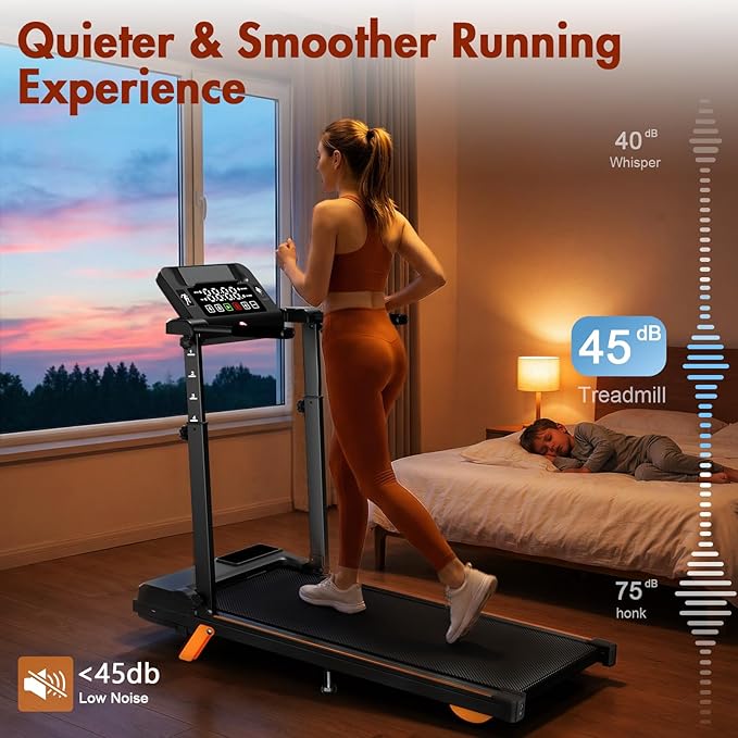 Walking Pad Treadmill with Desk, Foldable Treadmills for Home, Quiet Treadmill with 10% Incline, 300lbs Weight Capacity Walking or Running for Home Office