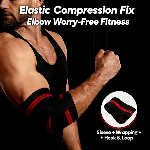 Weight Lifting Straps For Men Women,47" Adjustable Compression Straps & Brace for Joint Support (1 Pair),Elbow Brace for Weightlifting and Fitness Training