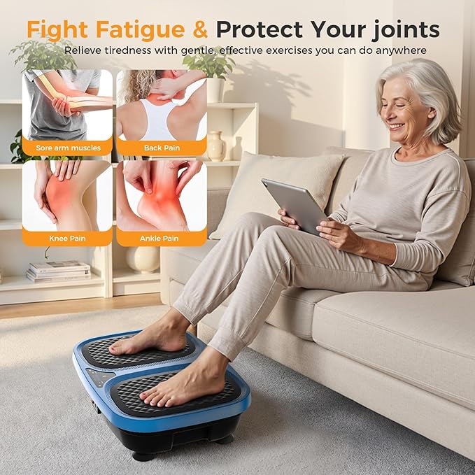 NEWBULIG Vibration Plate, Whole Body Workout Vibrating Platform with LED Touch Screen & Pull Ropes for Weight Loss & Muscle Toning, Home Gym Fitness Equipment with Remote Control for Women Men, Black