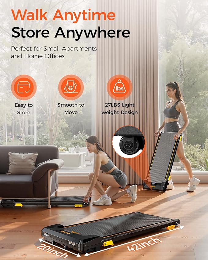 Walking Pad Treadmill, BestGod Incline Under Desk Treadmill 330lbs Capacity, 2.5HP Portable Treadmills for Home, Compact Treadmills Mini Running Machine with Remote Control