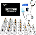 Cupping Kit for Massage Therapy - 32 Cups Professional Chinese Cupping Set with Magnetics, Vacuum Cupping Therapy Set for Cellulite Reduction Muscle Pain Relief with Manual Pump