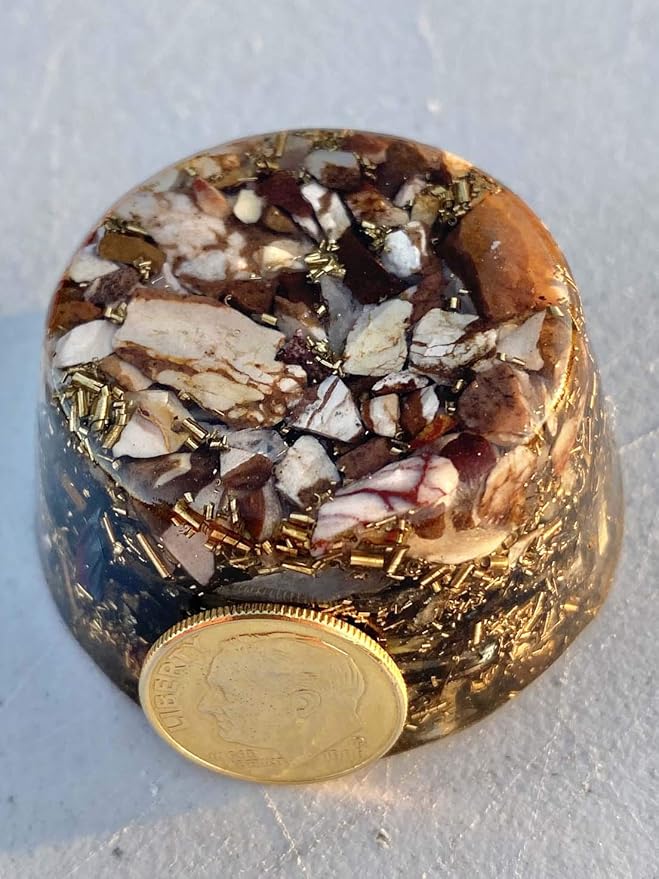 Zebra Jasper Orgone Generator Energy Accumulator 7.83Hz/432Hz/528Hz/Advance Harmonics Many Beautiful Ingredients!! (Zebra Jasper)