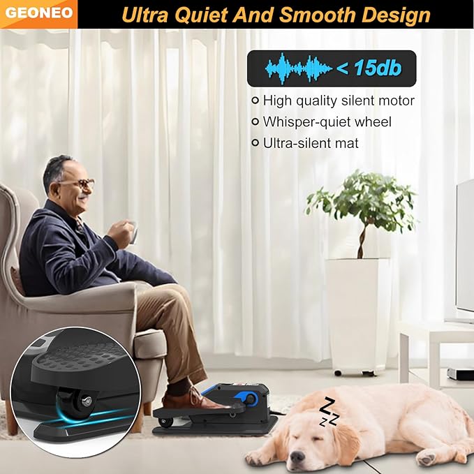 Under Desk Elliptical Machine, Electric Elliptical Exerciser for Senior, Quiet and Small Electric Seated Pedal Exerciser for Home with Remote Control and 12 Adjustable Speeds