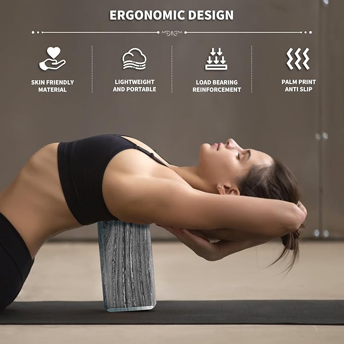 2-Pack Yoga Blocks, High-Density 9"x6"x3" Yoga Brick Foam Blocks Non-Slip EVA Foam Block Yoga Props Accessories for Yoga Pilates Stretching and Meditation