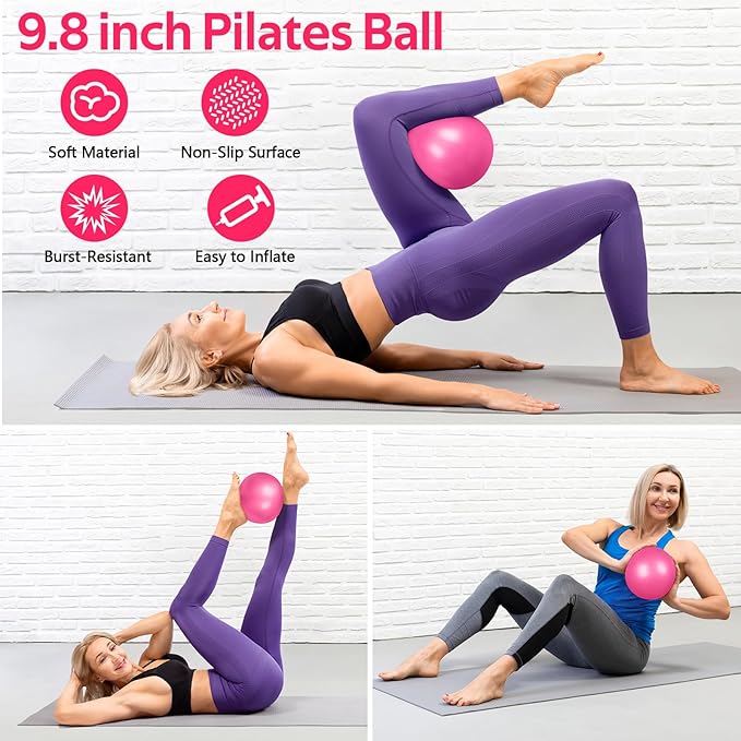 WALITO Home Pilates Kit for Women,Pilates Ring Set with Magic Circle,Resistance Bands,Figure 8 Workout Bands,Mini Ball, Compact Toning Fitness Essentials Starter Set Accessories Gift
