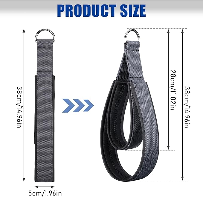 TOBWOLF Pilates Straps - Double Loop D-Ring Straps for Reformer, Padded, Home Gym Workout