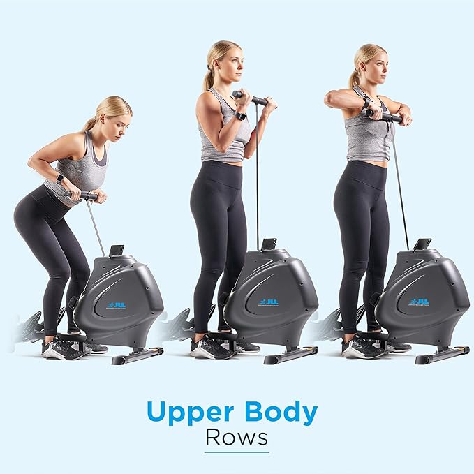 JLL Magnetic Rowing Machine – Foldable Rower for Apartments & Home Gyms, 16 Resistance Levels, Bluetooth with SunnyFit App, Easy-Glide Wheels, Tilt-to-Store Upright Design