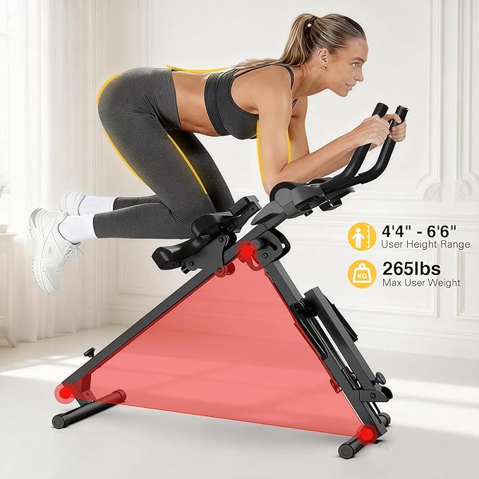 3-in-1 Foldable Rowing Machine, Adjustable Resistance AB Core Trainer with LCD Monitor, 265LBS Carbon Steel Home Gym, Easy Assembly