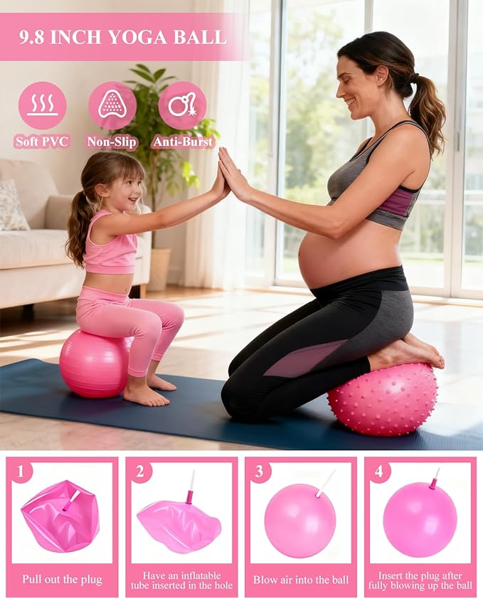 Home Workout Pilates Kit for Women, Better me Pilates Ring and Ball Set Essentials Equipment, with 5 Resistance Bands, Massager Roller, Yoga Starter Accessories for Toning Arms, Thighs & Core