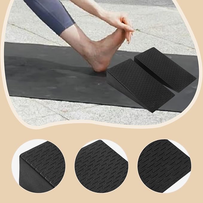 Foam Yoga Wedge Block & Squat Slant Board, Anti-Slip EVA Foam, Heel Stretcher & Workout Incline Board for Pilates & Muscle Building