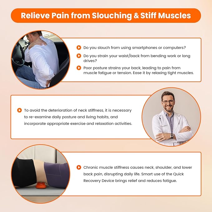 Manual Deep Tissue Muscle Massager, Myofascial Release & Trigger Point Massage Tool for Neck, Shoulder, Back, Pelvis & Full Body, Pain Relief, Stretching & Portable, Ideal Gift