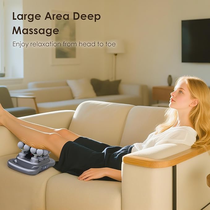 16 Head Massage Gun Set, Deep Tissue Percussion Massager, 2600mAh Electric Massage Tools with 9 Styles & Levels, Dark Grey