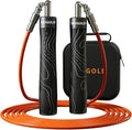 Weighted Jump Rope for Men Women -Interchangeable 1/5lb 1/4lb 1/2lb Heavy jump ropes - 360 Degree Spin - Length Adjustable,Ergonomics Leather Grip Skipping Rope for Fitness Weight Loss & More