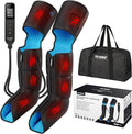 FIT KING Air Compression Leg Massager with Heat and Compression for Circulation and Pain Relief, Full Leg & Foot Massager for Swelling Edema RLS with Pressure Sensor LCD Display for Dad Mom Wife