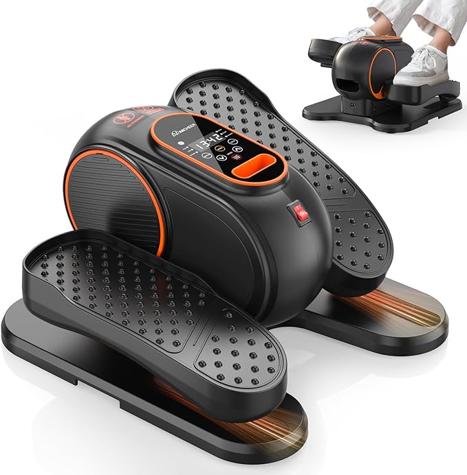 ANCHEER Elliptical Machine,Under Desk Elliptical Machine - Electric Pedal Exerciser with 12 Speed Levels, Quiet Operation, LCD Display & Remote Control - Portable Leg Exerciser for Home Office