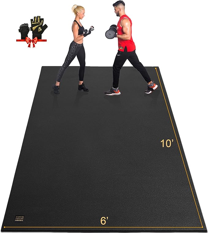 GXMMAT Extra Large Exercise Mat 16'x6'/12'x6'/10'x6'/8'x6'(7mm), Extra Wide Workout Mats for Home Gym Flooring, Non-Slip Thick Durable Cardio Mat for MMA,Plyo,Jump Rope,Weights,Fitness,Shoe-Friendly