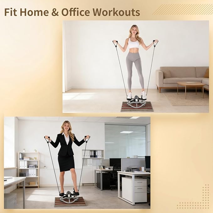 Lateral Rocking Fitness Stepper, Side-to-Side Mini Stepper with LCD Counter, Low-Impact Home Cardio Lateral Steppers Machine for Legs Glutes Core, Compact Portable Under-Desk Workout, No Assembly