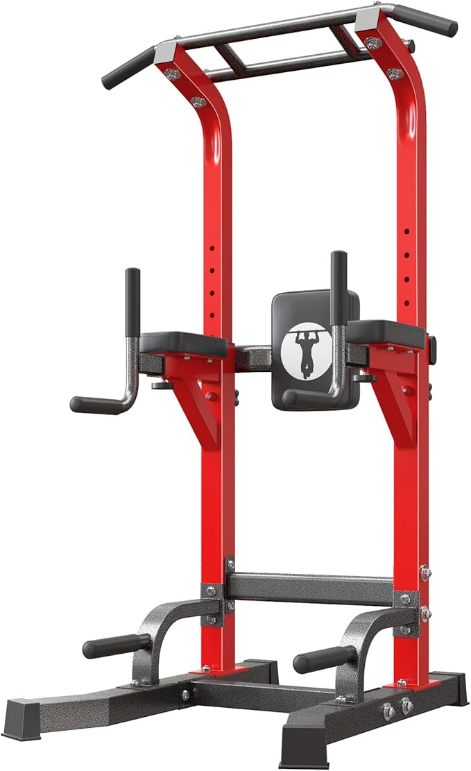 SogesHome Adjustable Pull Up Bar & Dip Station, Heavy Duty 330LB Capacity Multifunctional Home Gym Fitness Equipment for Strength Training, Push Up Stand for Arm, Back, Core & Full Body Workout