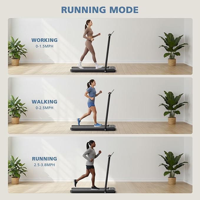 OLIXIS Walking Pad Treadmill for Home, Under Desk Treadmill for Small Space, Portable Design for Home Office Workouts, LED Display with Remote Control, Low Noise
