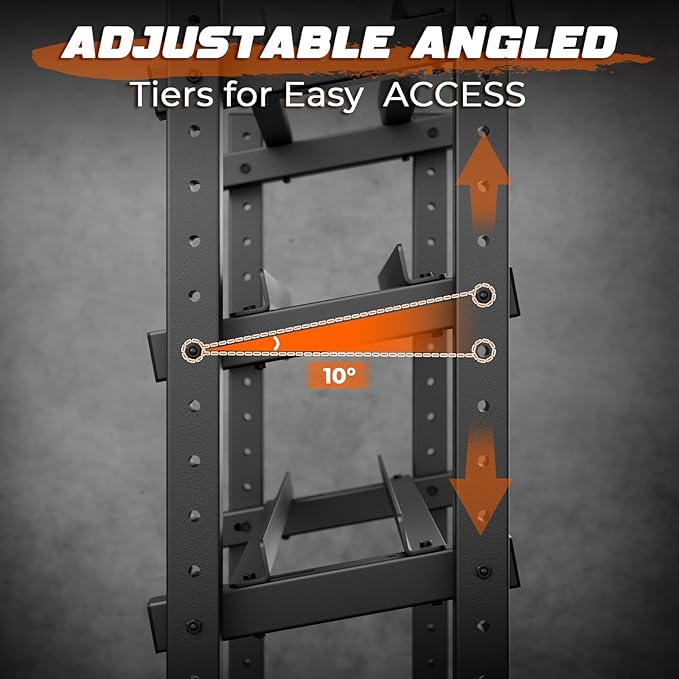1100LBS Weight Rack for Home Gym, Upgraded 4-Tier Dumbbell Rack, Barbell Holder Bumper Plate Storage Rack with Adjustable Height & Width Design, Heavy Duty Weight Storage Organizer (Rack Only)