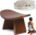 Portable Meditation Bench, Yoga Auxiliary Stool with Storage Bag, Removable Wooden Kneeling Stool, Multifunctional Ergonomic Seat, Posture Adjustment, for Yoga, Prayer, Meditation