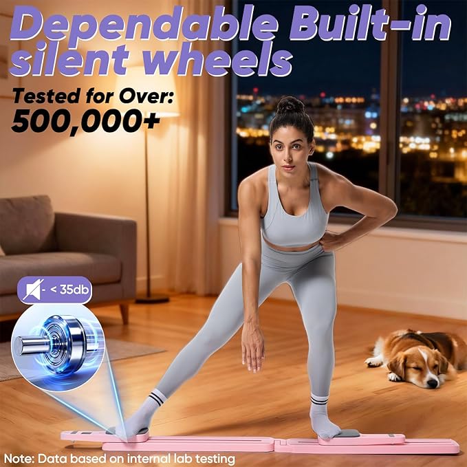 Portable Pilates Reformer Set for Women, Multi-Functional Pilates Exercise Board with Resistance Bands for Home Workouts, Core Strengthening, Toning, Abdominal Sculpting, Full-Body Fitness(Pink)