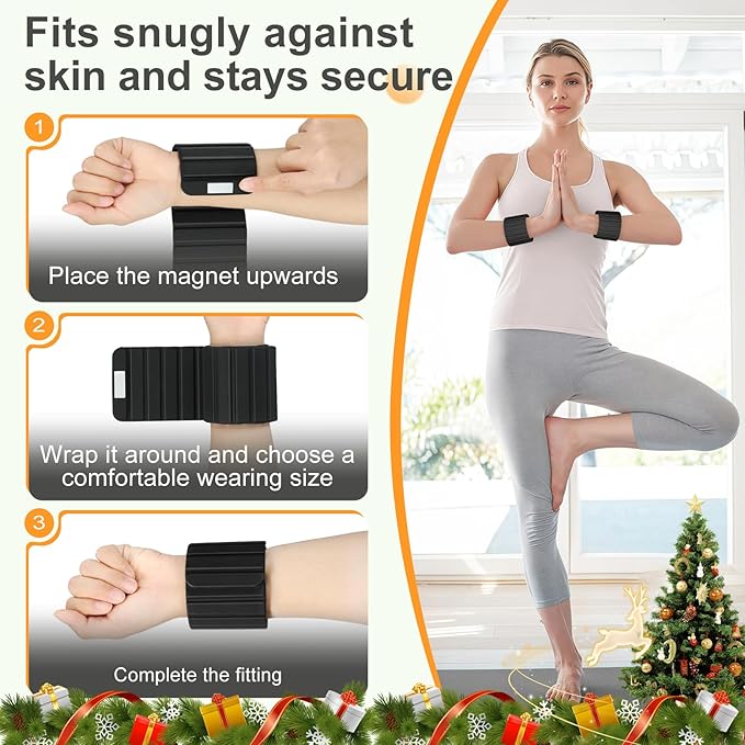 2025 Upgraded Magnetic Ankle Weights for Women, Wrist Weights,Silicone (Waterproof), Non-Slip, Easy Wear, Adjustable (Men & Women), Ideal for Jogging/Yoga/Pilates & More, Great Gift.（2 Pack）
