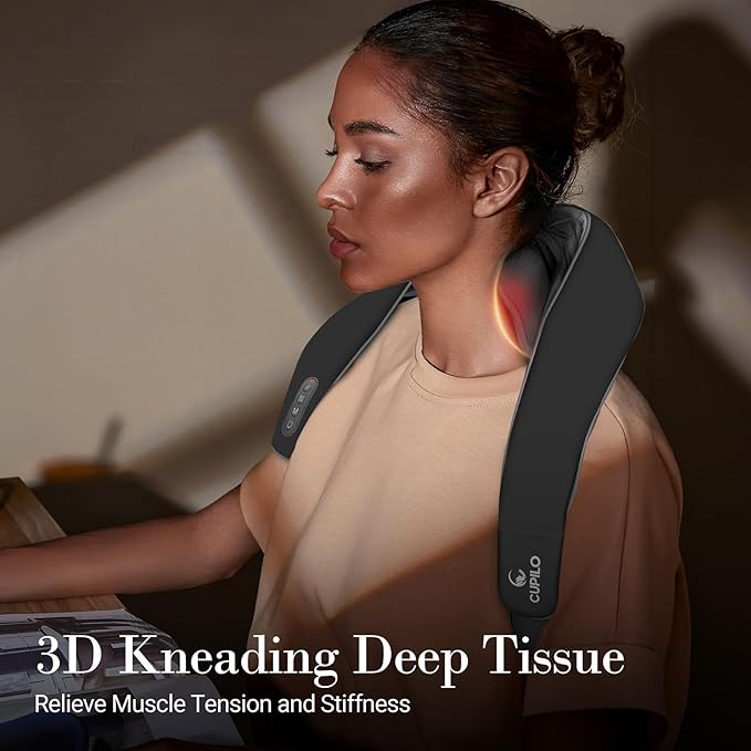 Shiatsu Neck and Shoulder Massager with Heat [Remote Control], FSA Eligible HSA, 6D Kneading Neck Massager for Pain Relief Deep Tissue, Gifts for Men Women