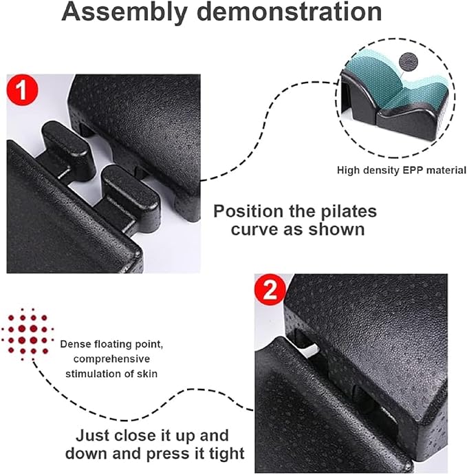 Spine Corrector Pilates Yoga Wedge Massage Table - Detachable EPP Arc Foam for Back Pain Relief, Spine Health, Core Strengthening and Stretching