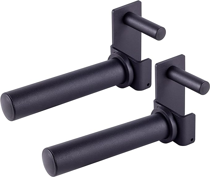 AmStaff Fitness Olympic Weight Plate Holder for Power & Squat Racks – Fits 2x2, 2.33x2.33, 3x3 Inch Tubes, 1" Hole – Storage Horns for Weight Plates on Power Rack – Pair