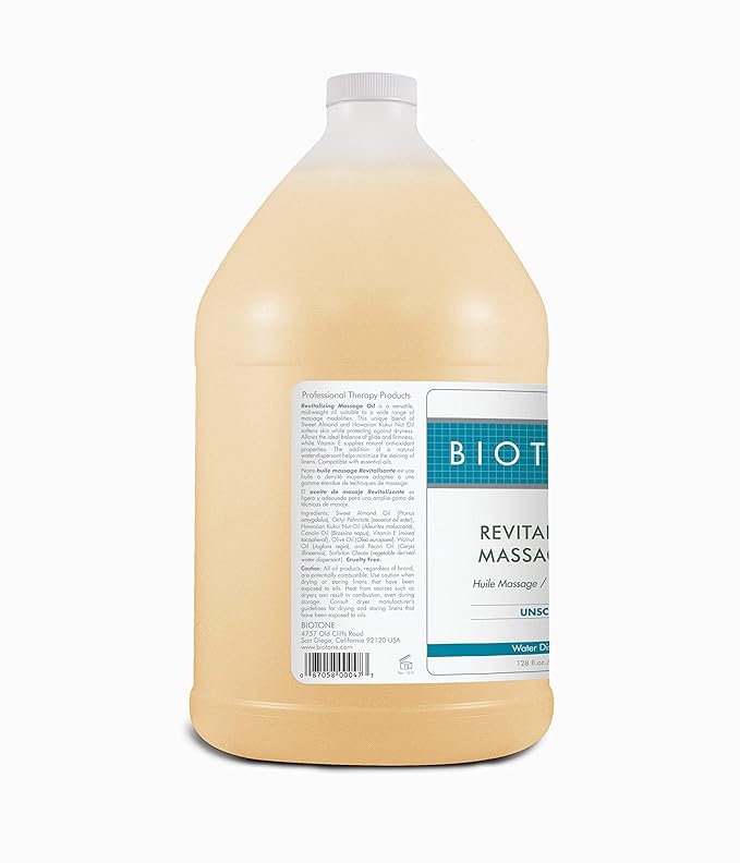Biotone Revitalizing Massage Oil Unscented, 128 Ounces (1 Gallon)