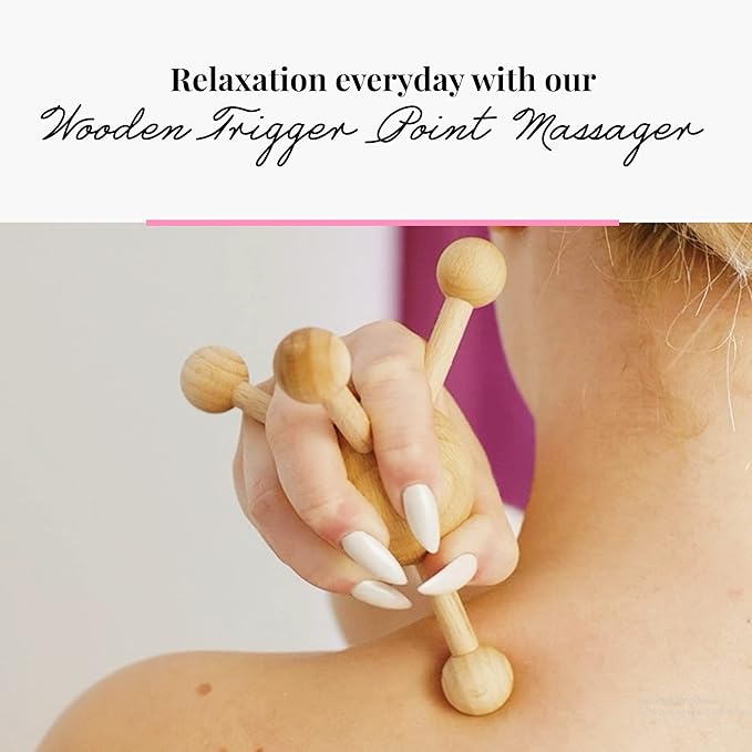 tuuli Accessories – Trigger Point Massage Tool, Multi-Functional Wooden Handheld Massager for Back, Neck, Shoulder and More, Helps Ease Muscle Tension and Support Skin Health