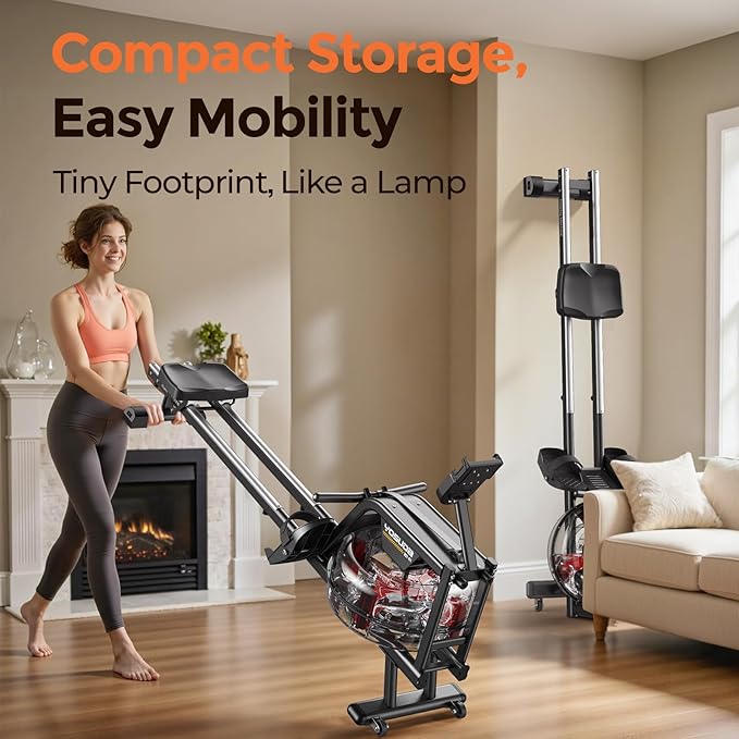 YOSUDA Magnetic/Water Rowing Machine for Home - Rower Machine Use with Bluetooth, App Supported, Rowing Machine for Beginners to Athletes, Comfortable Seat Cushion