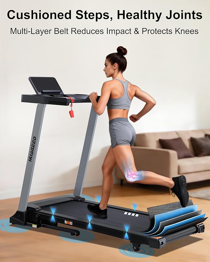 Treadmills for Home, 15-Level Auto Incline, 17.32" Wide Belt, 3.0HP, 0.6–10 MPH, 300 lb Capacity Folding Running Machine, 40 Preset Programs