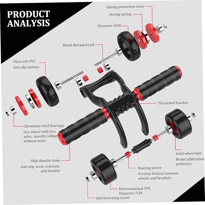 Ab Roller Exercise Wheel, Ab Roller Automatic Rebound Abs Trainer 4 Wheels Heavy Duty Abdominal Wheel with Kneeling Mat Non-slip Low Noise Core Workout