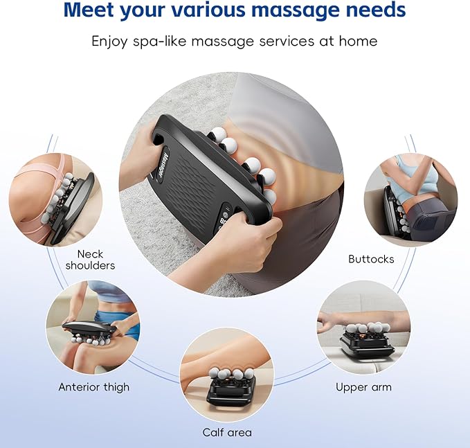 cotsoco 20-Head Massage Gun Set, Deep Tissue Percussion Massager with 9 Modes and 9 Intensities, Quiet Handheld Muscle Massager for Back, Shoulders, Legs, Foot & Body Pain Relief