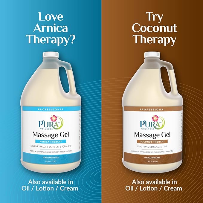Arnica Therapy 1 Gallon Massage Gel, Arnica Extract, Professional, Massage Therapy, Deep Tissue, Unscented, Hypoallergenic, Natural Ingredients, Skin Hydrating, Moisturizing, Muscle Relief