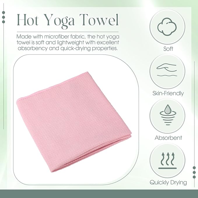 3 Pack Hot Yoga Towel Non Slip 72" x 26" Extra Large Microfiber Yoga Mat Towel with Grip Dot Absorbent Sweat Anti-Slip Mat Cover for Pilates Fitness (Morandi Pink Blue Green)