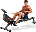Rowing Machines for Home Use, Compact Rower Machine with 350 LBS Capacity,32-Level Self-Powered Resistance Knob with Real-Time Data Tracking, Dual Rail, Ergonomic Seat, App Support