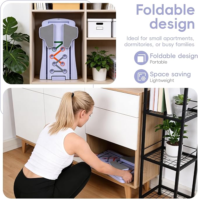 Pilates Board,Portable Pilates Reformer Equipment with Non-Slip Grip,Foldable Pilate Machine for Home Workout,Multifunctional Abdominal Board for Home