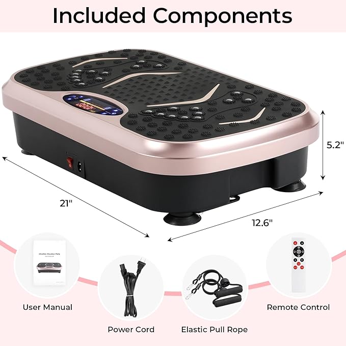 Arlopu 3D Vibration Plate Exercise Machine, Full Body Workout Vibration Platform for Weight Loss & Lymphatic Drainage, Shake Fitness Platform with Loop Bands for Women Men