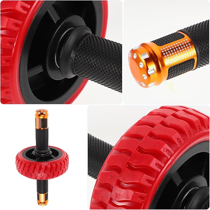 Cabilock Ab Roller Wheel Abdominal Muscle Training Roller Multi-functional Exercise Wheel for Abs Home Fitness Strength Training Equipment with Red Sturdy Design
