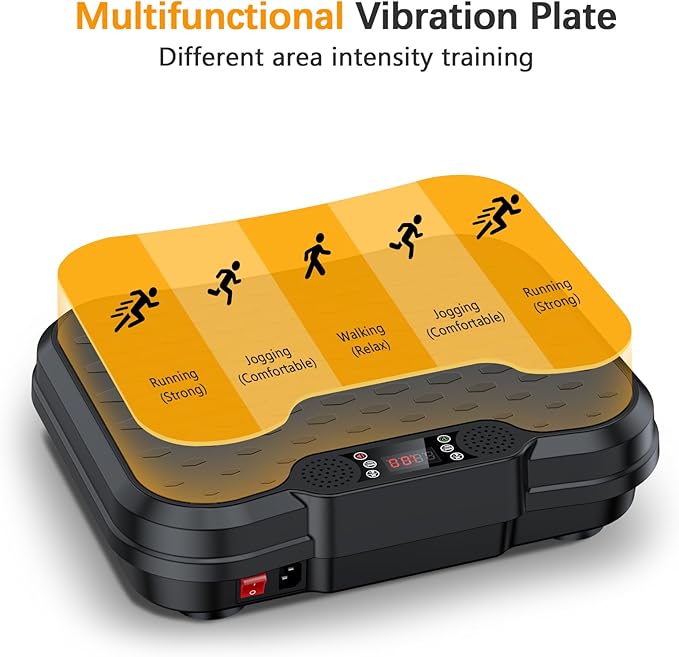 Vibration Plate Exercise Machine,Vibrating Platform for Lymphatic Drainage with 250 Speeds,450 lbs Weight Capacity,Vibrated Plates for Weight Loss,Full Body Workout Equipment for Fitness at Home