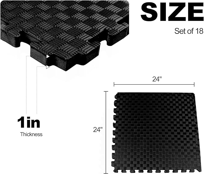 Elevon Puzzle Exercise Gym Flooring Mat, EVA Interlocking Foam Tiles Workout Mat for Home Gym, Fitness Equipment, MMA, Gymnastics, Shock-Absorbing Exercise Mat, Multi-Color