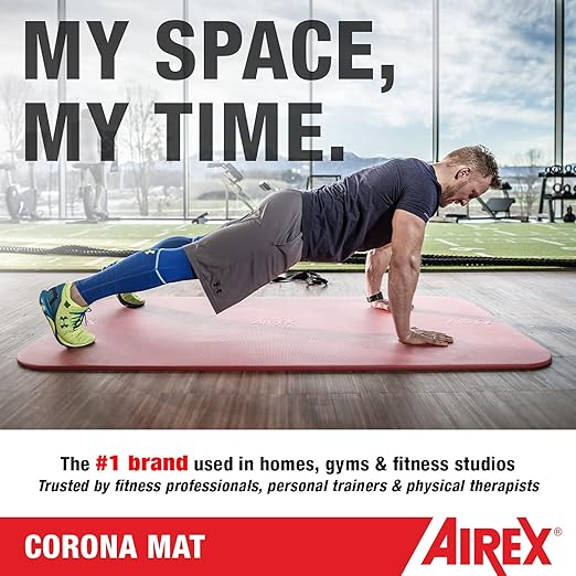 AIREX Corona 200 Premium Exercise Mat for Yoga, Physical Therapy, Rehabilitation, Balance & Stability Exercises, Pilates, Aerobics 78" x 39", Blue