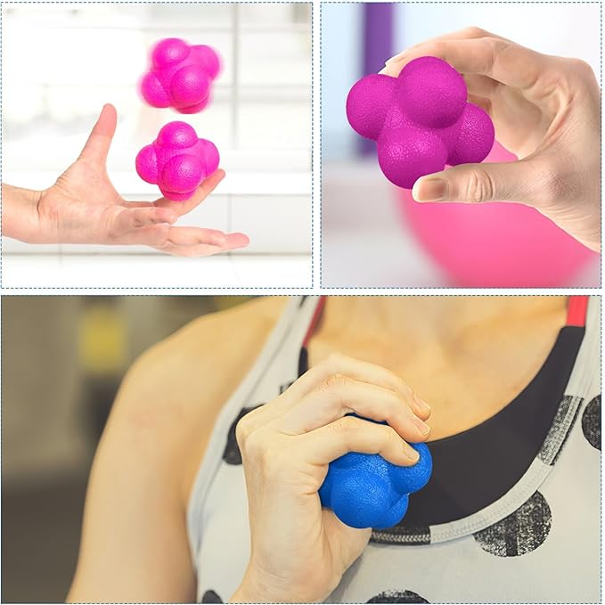 Sosoport 6pcs Agility Reaction Balls Hexagonal Exercise Balls for Training Coordination Fun Games Lightweight Portable Durable Toys for Single Multiplayer Activities