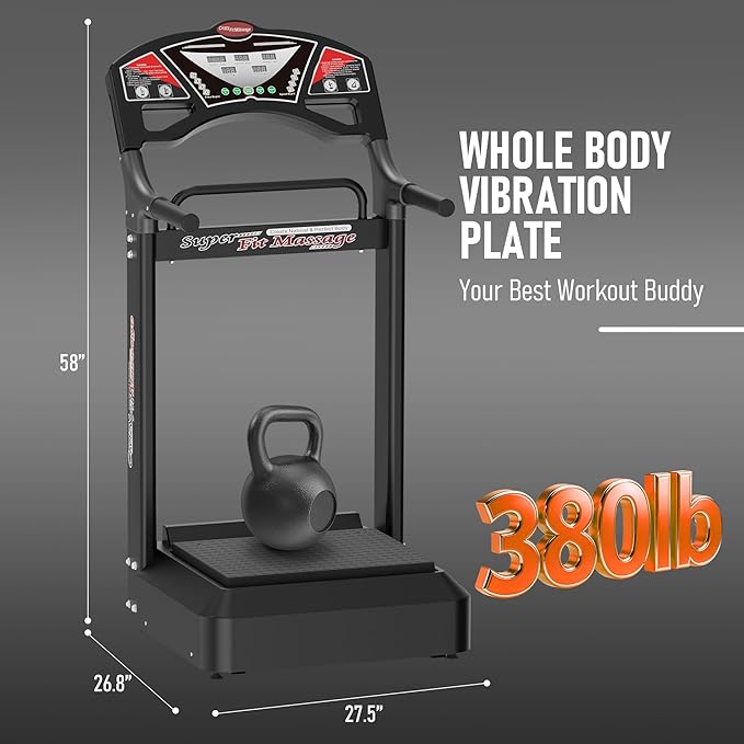 Vibration Platform Machine – Full Body Vibration Plate Exercise Machine with Support Handles, 99 Adjustable Speed Levels for Muscle Activation, Body Toning, Balance & Fat Burning at Home