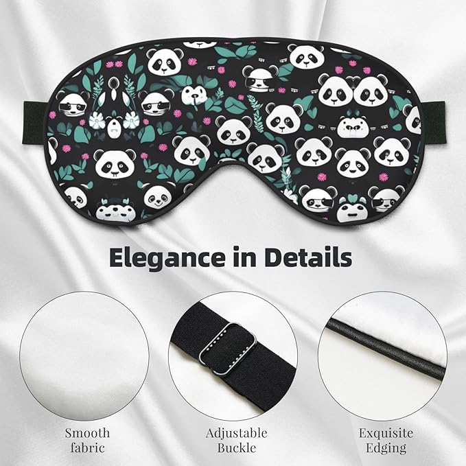 Panda Cute face Head-Mounted Double-Sided Light-Blocking Sleeping Eye mask to Protect Eyes and Relieve Eye Fatigue